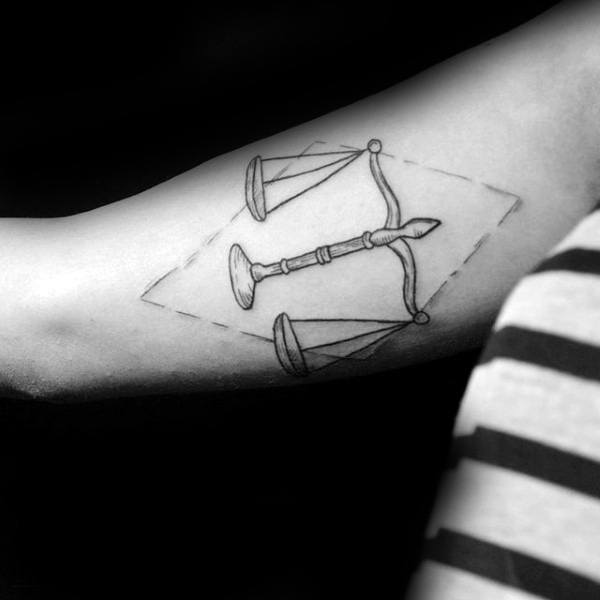 Diamond Scale Libra Mens Inner Arm Tattoo