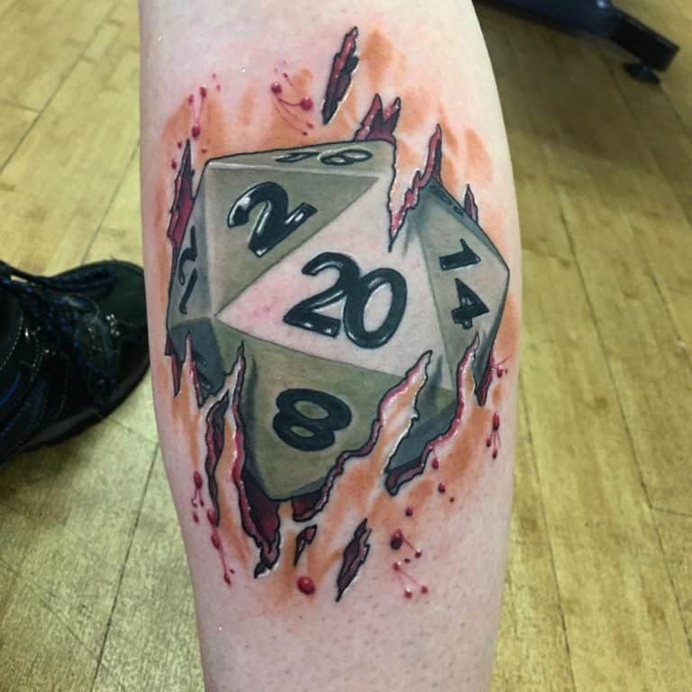 Wondering Which Tattoo To Get 50 Cool Dungeons And Dragons Tattoo   Dice Dungeons And Dragons Tattoos Mayhemtattoos 768x768 