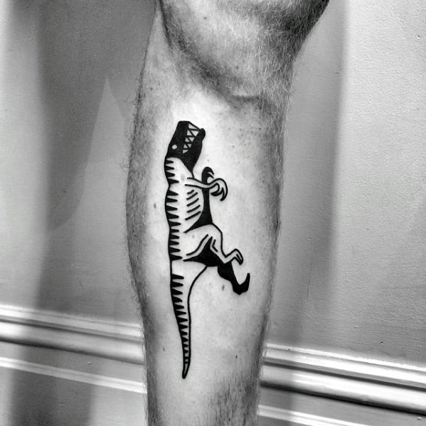 Dinosaur Simple Leg Male Tattoos