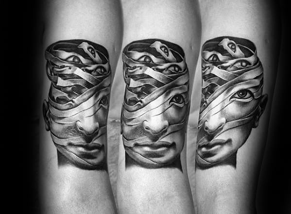 Distinctive Male Consciousness Tattoo Designs On Arm