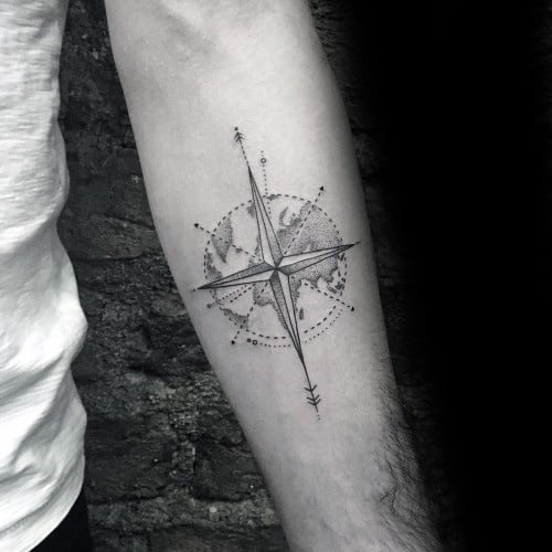 Small Minimalist Compass Temporary Tattoo - Set of 3 – Little Tattoos