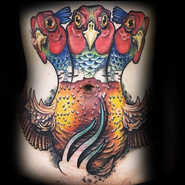 Distinctive Male Pheasant Tattoo Designs On Chest