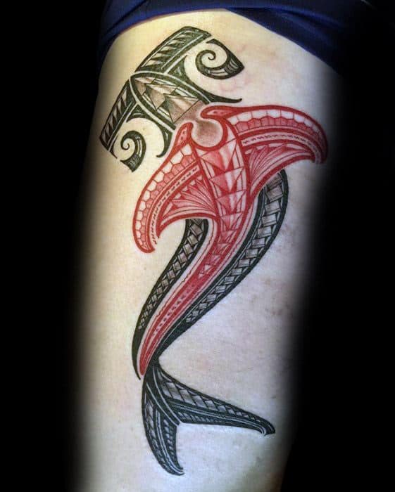 Distinctive Male Polynesian Shark Tattoo Designs