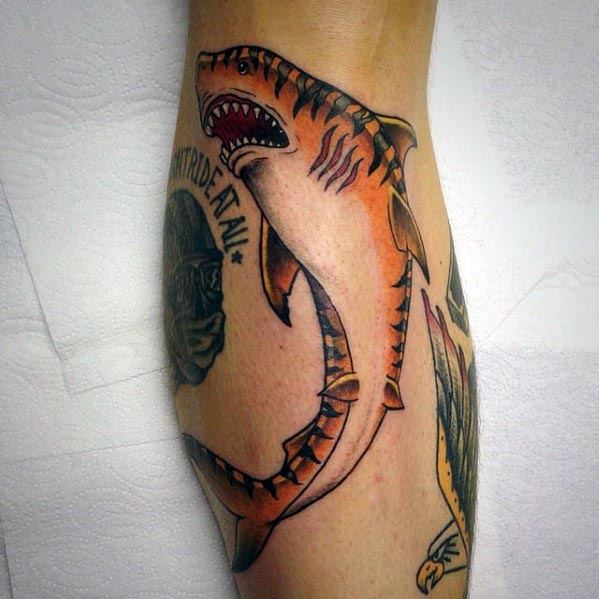 Distinctive Male Tiger Shark Tattoo Designs