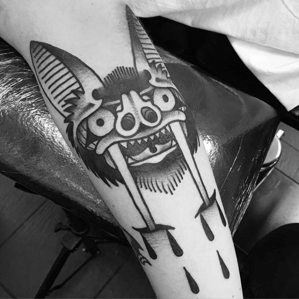 Distinctive Male Traditional Bat Tattoo Designs