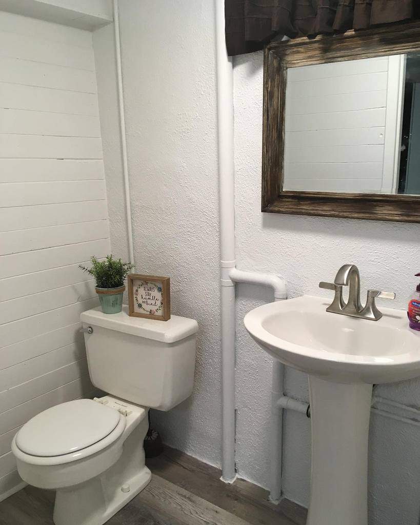 small minimalist powder room