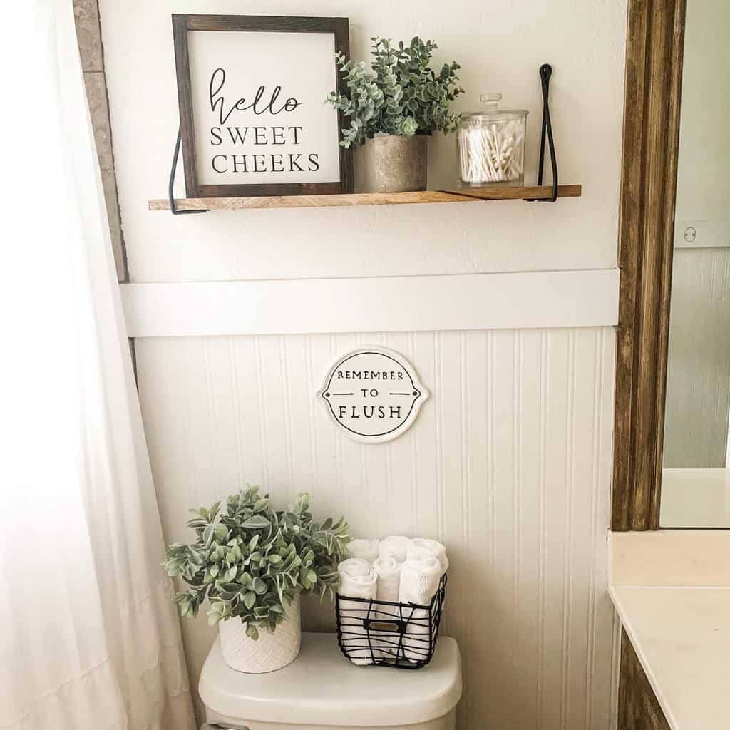 diy wall shelf country style bathroom 