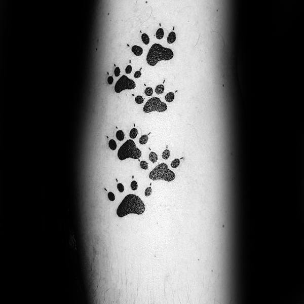 Dog Paw Print Tracks Mens Small Tattoo Ideas