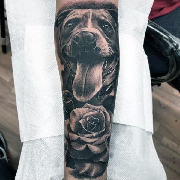 Dog Tattoo Forearm Sleeve Ideas For Males