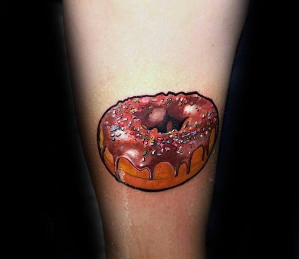 50 Donut Tattoo Designs For Men - Confectionery Ink Ideas