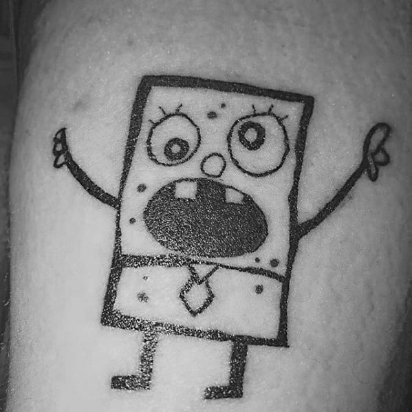 Doodle Sharp Spongebob Male Tattoo Ideas