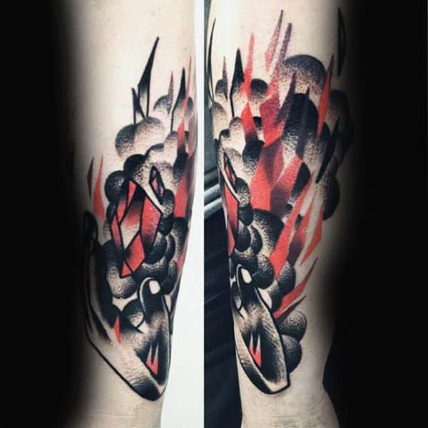 Skull with flames sleeve tattoo  tatzapper