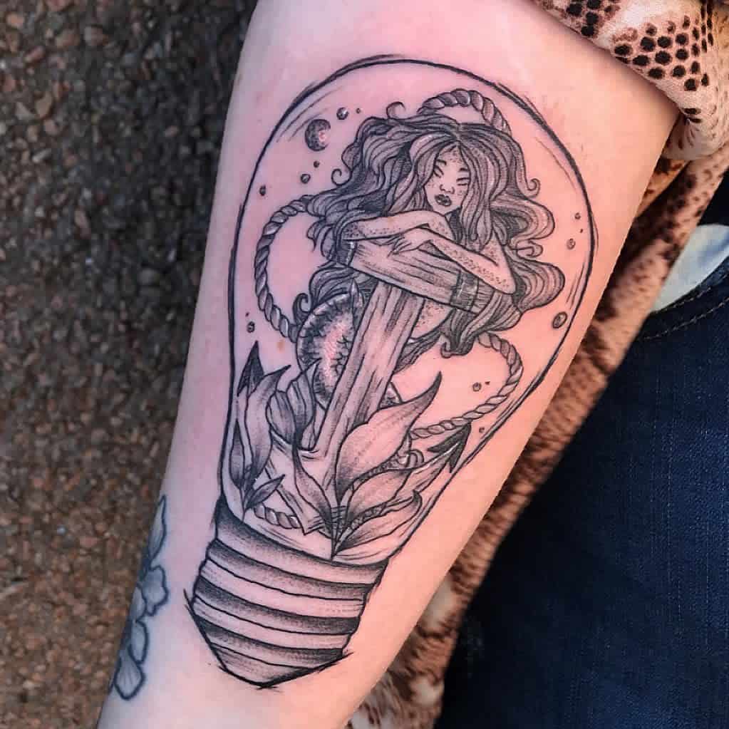 dotwork-anchor-light-bulb-mermaid-tattoo-wanderrrlusstt