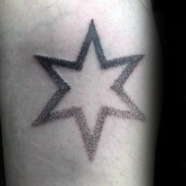 Dotwork Cool Simple Star Mens Arm Tattoos