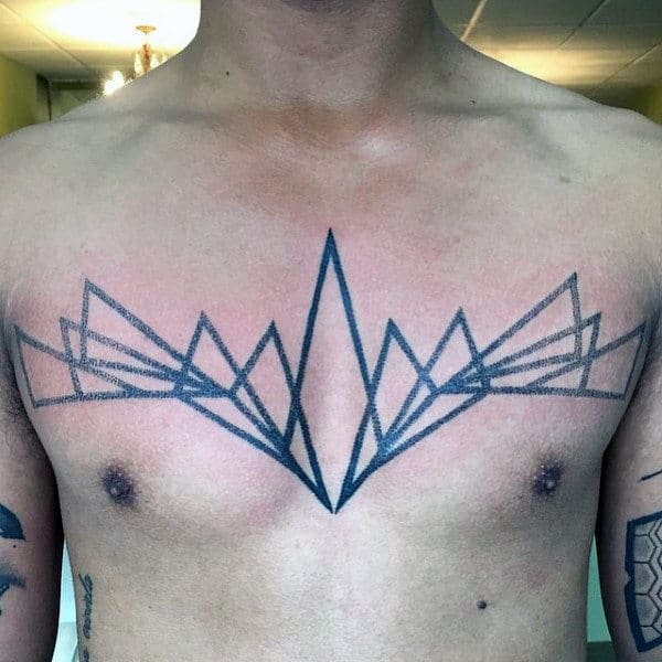 Dotwork Geometric Guys Unique Shoulder Tattoo Designs