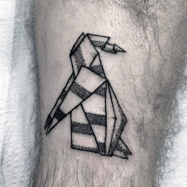 Dotwork Geometric Penguinsmens Arm Tattoo Designs