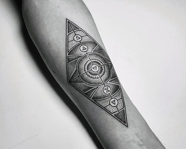 Dotwork Geometric Shapes Forearm Coolest Small Tattoos For Men