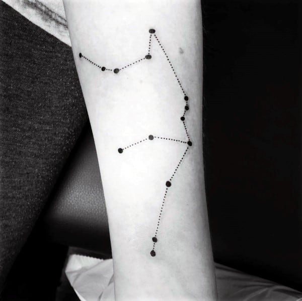 Dotwork Guys Aquarius Inner Forearm Constellation Tattoos