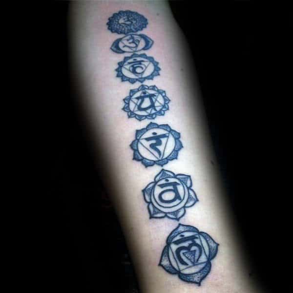 Dotwork Guys Chakras Inner Forearm Tattoos