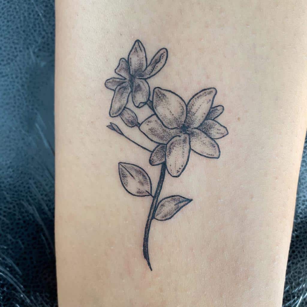 Dotwork Jasmine Flower Tattoos Hannahsenoj