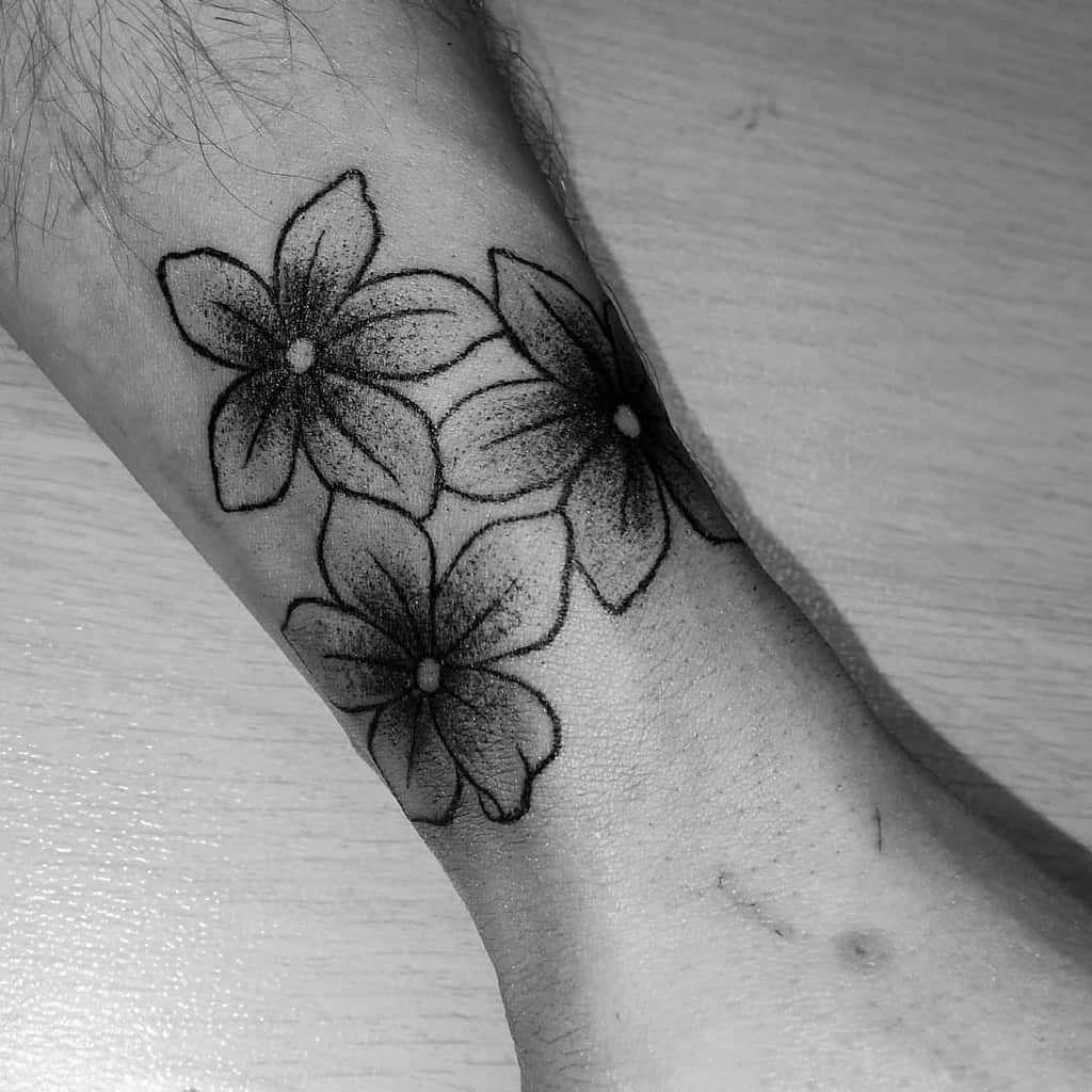 Dotwork Jasmine Flower Tattoos Kholetattoo