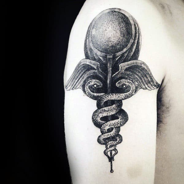 60 Caduceus Tattoo Designs For Men - Manly Ink Ideas