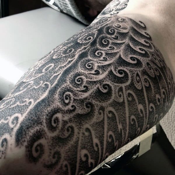 Dotwork Male Factal Arm Bicep Tattoos