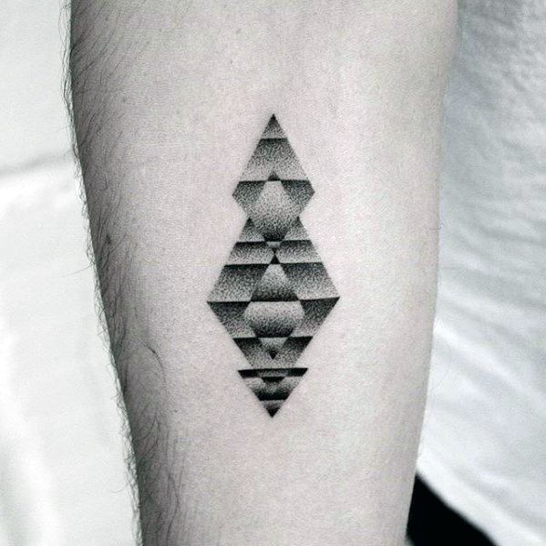 Dotwork Male Simple Geometric Inner Forearm Tattoos