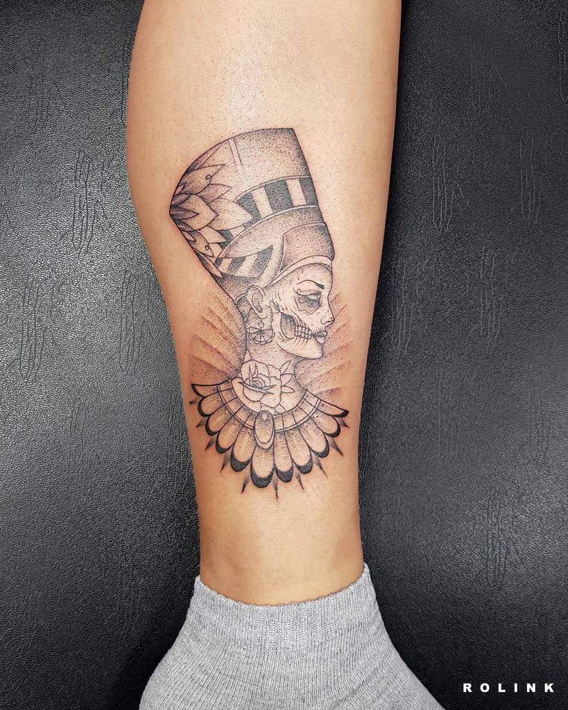 Dotwork Nefertiti Tattoos Rolink Tattoo
