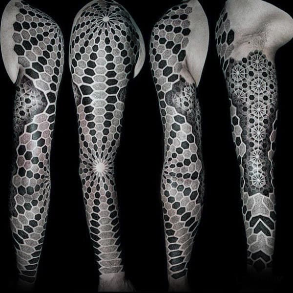Dotwork Pattern Unique Mens Sleeve Tattoo Ideas