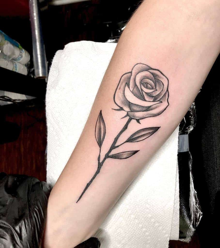 dotwork simple rose tattoos rackoe
