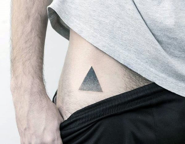 Dotwork Triangle Shape Hip Awesome Small Tattoos For Guys