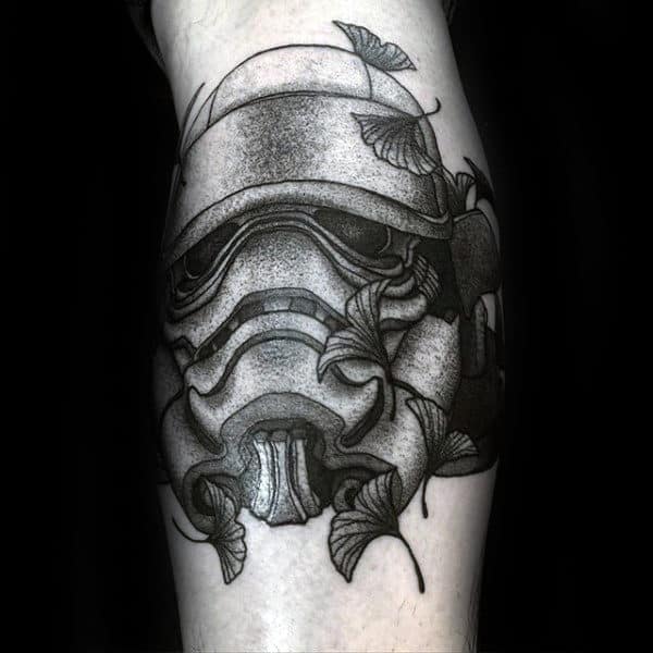 Dotwork Ultra Detailed Stormtrooper Male Arm Tattoos