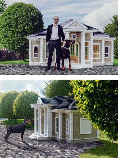 traditional realistic dog house