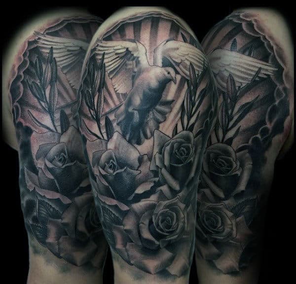 Rose Half Sleeve Tattoos For Guys