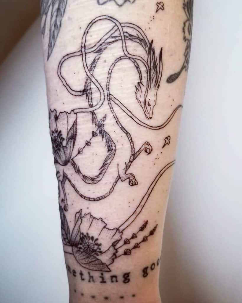 Dragon Lavander Tattoo