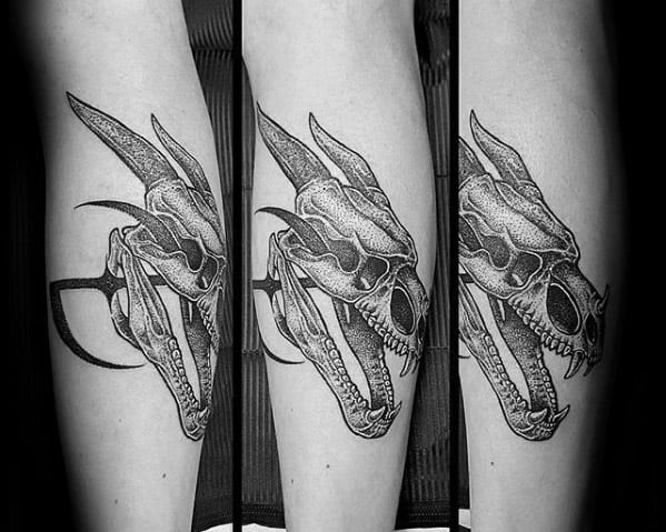 Dragon Skull Mens Tattoo Ideas