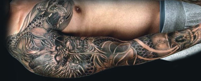 100 Dragon Sleeve Tattoo Designs For Men – Fire Breathing Ink Ideas