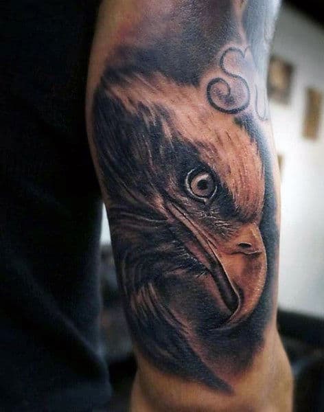 Eagle And American Flag Tattoo For Men