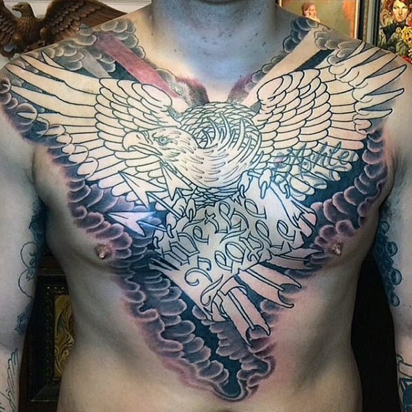 Eagle We The People Guys Chest Tattoo