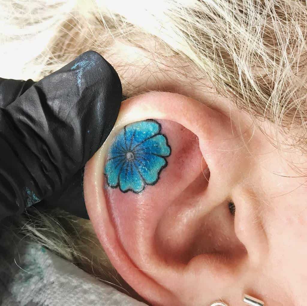 ear simple flower tattoos lylicious.ink