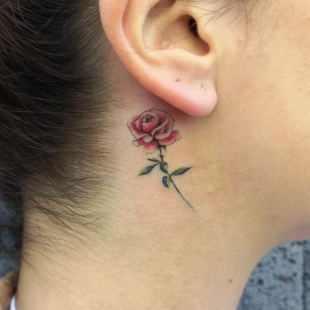 ear simple flower tattoos rehtser