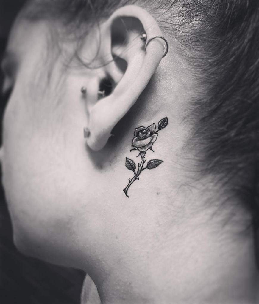 ear tiny rose tattoos bluerose_tattoos