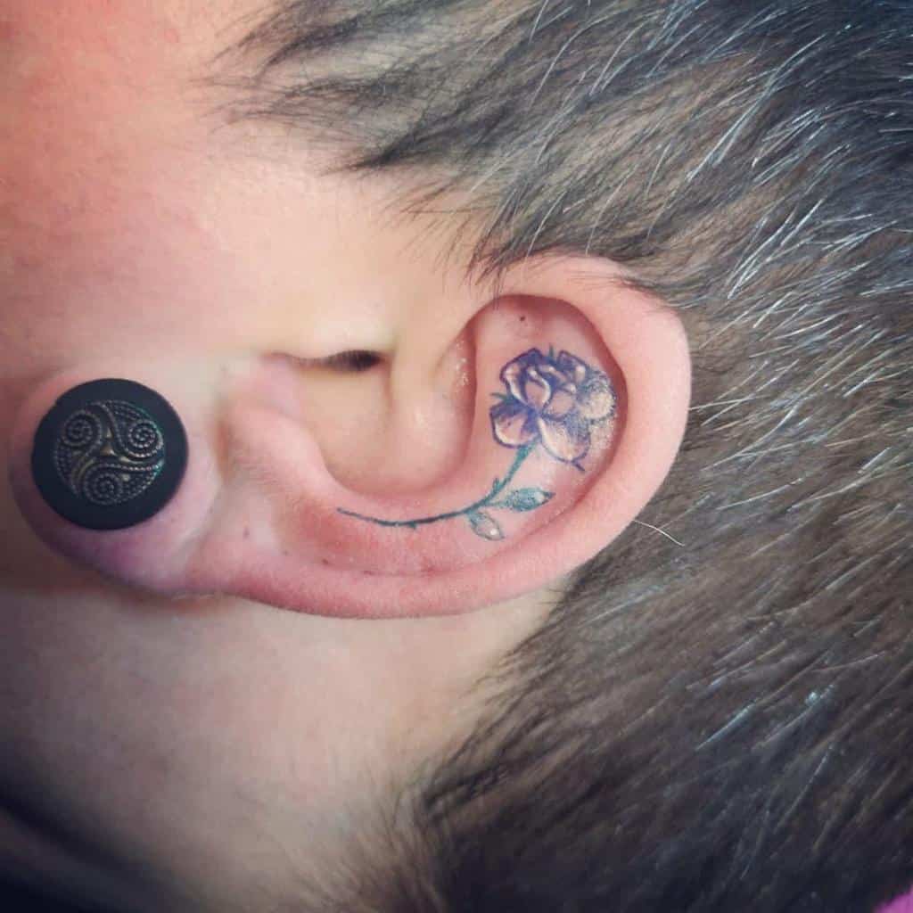 ear tiny rose tattoos gugi.be23