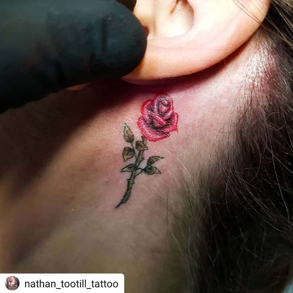 ear tiny rose tattoos skincitybolton