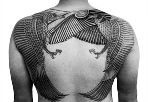 Egyptian Design Male Tattoos On Back