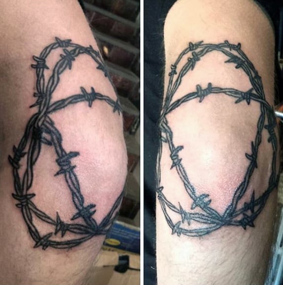 Elbow Tattoo Barbed Wire For Guys