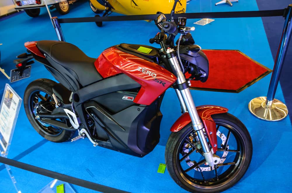 red electric motorcycle zero sr presented at iaa international motor show