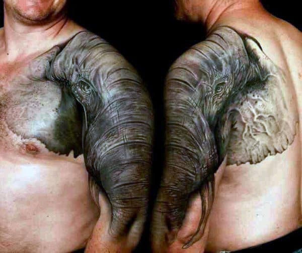Elephant Trunk On Arms Tattoo For Men