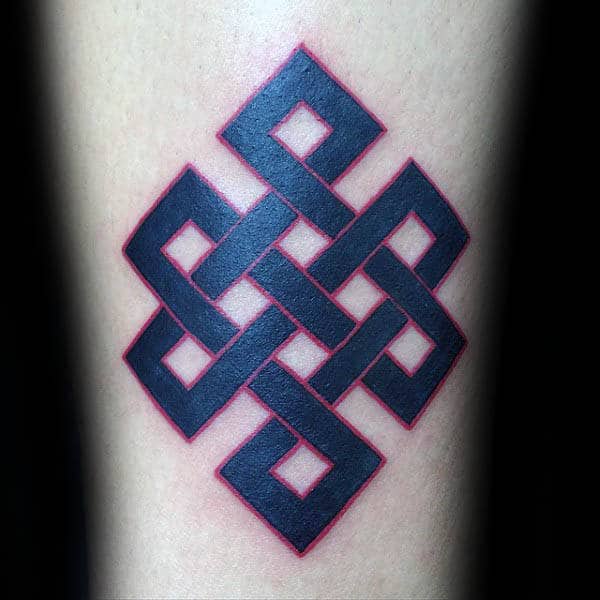 Endless Knot Mens Black And Red Ink Tattoos